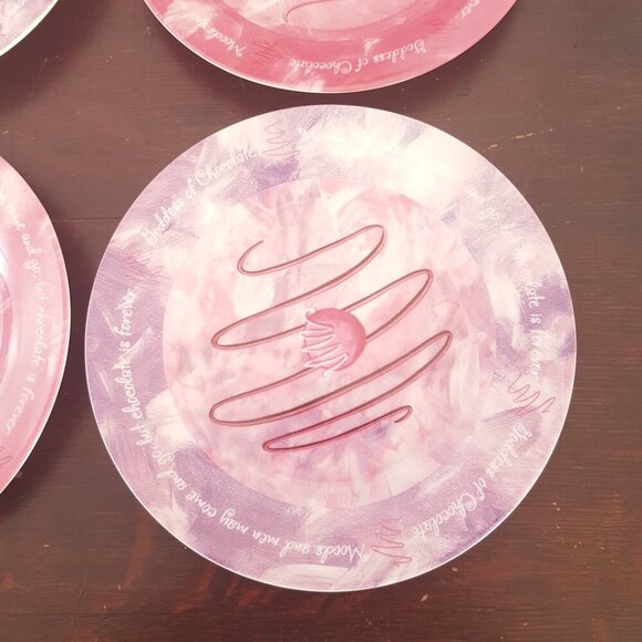 4pc CIB Goddess of Chocolate Dessert Plate Set in Box - Picture 6 of 10